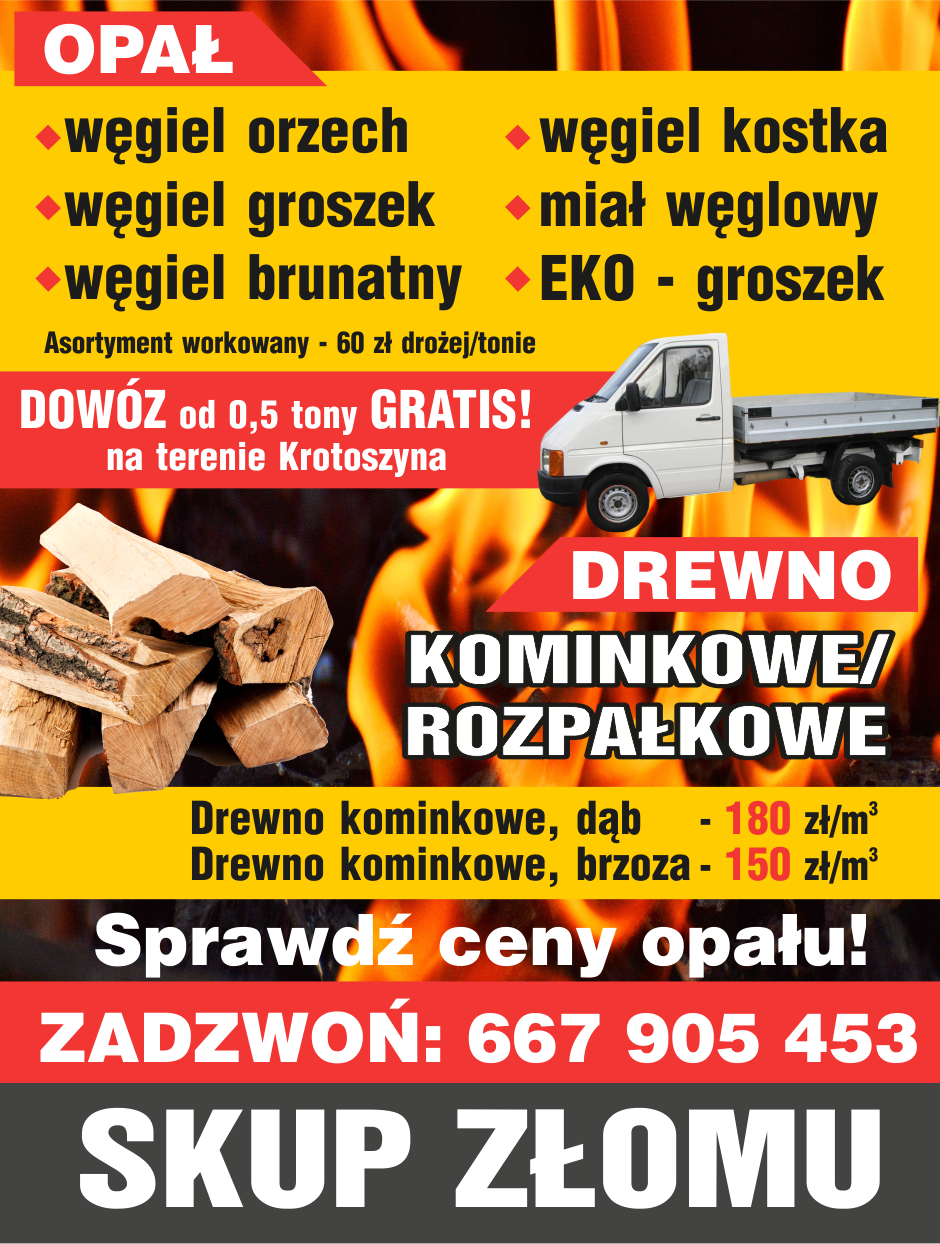Sprzedaż opału - Skup złomu - Usługi transportowe - Krotoszyn - oferta usług